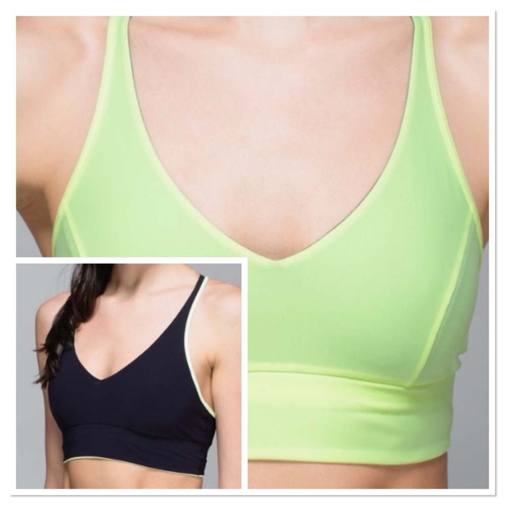 LULULEMON I Bra Retreat Reversible Size 4 Yellow Black